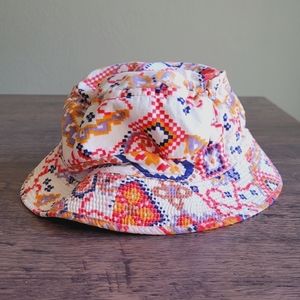 Toddler Cotton Bucket Hat, Multi Color Geometric